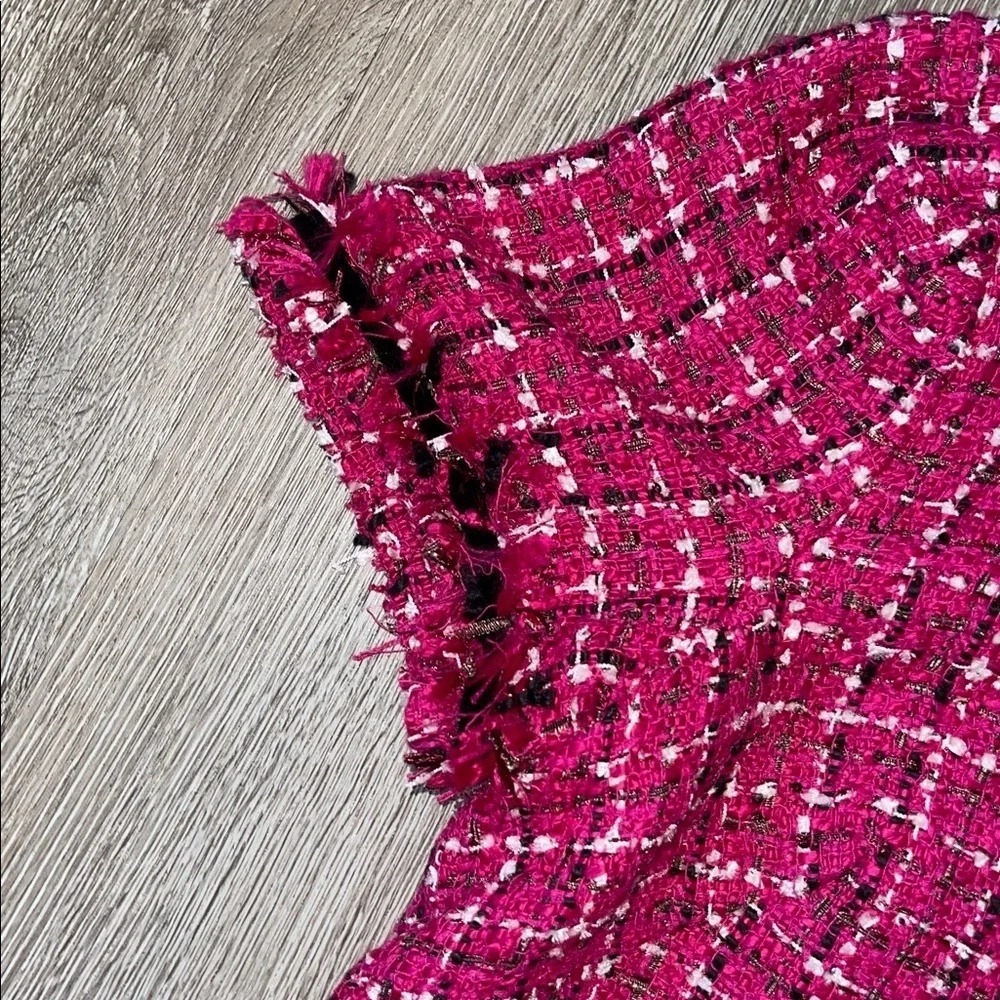 Kate Spade festive tweed dress 6 pink and black classy classic